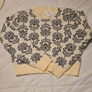 &merci Floral Patterned Sweater NWT